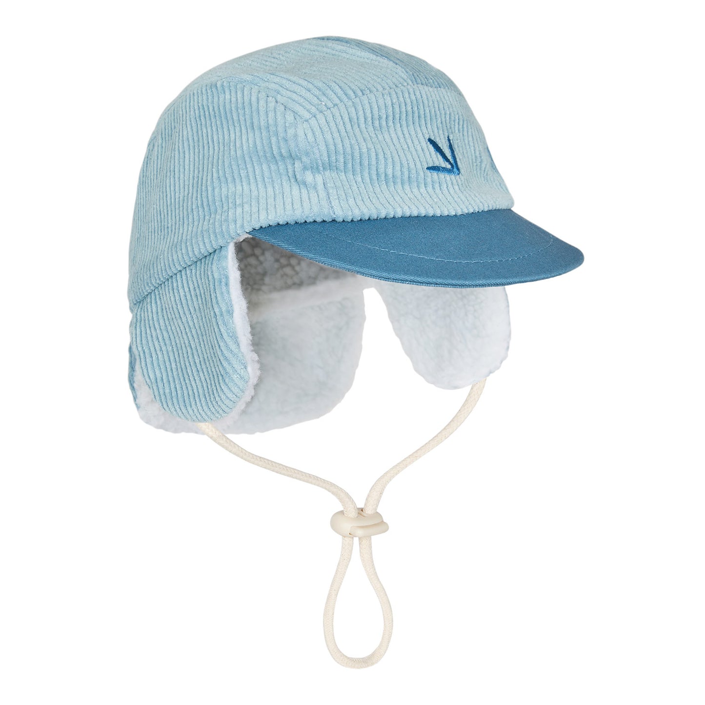 Kids Winter Hat - Sky Blue - Bomber Hat Style, Woolly Hat Beanie